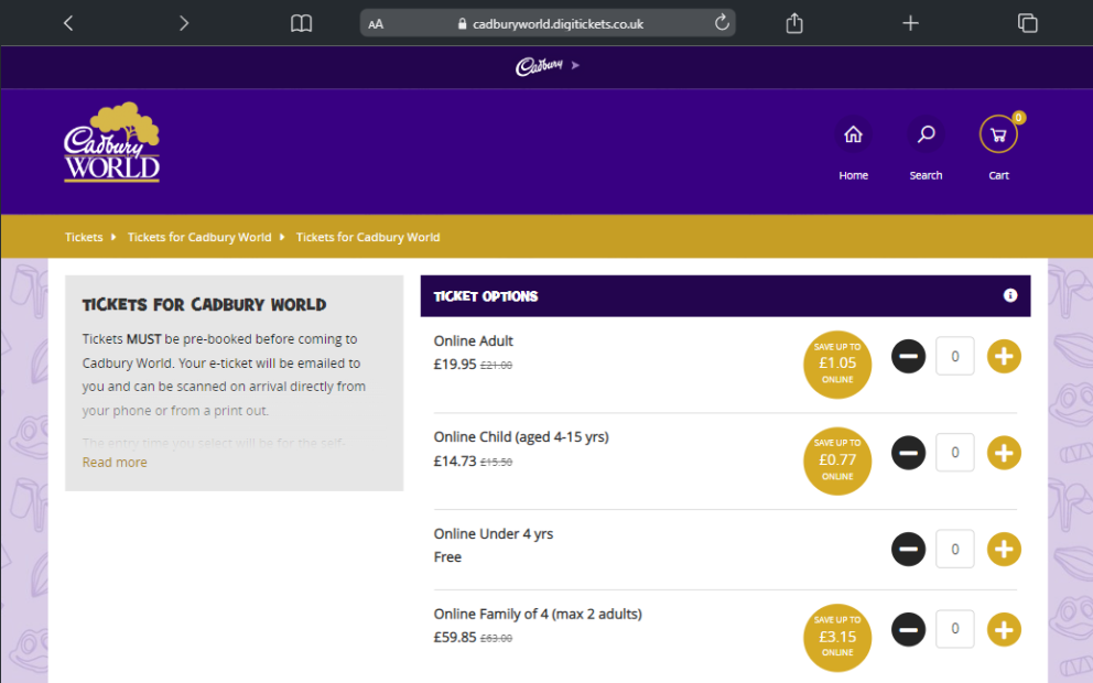 Cadbury World Ticketing